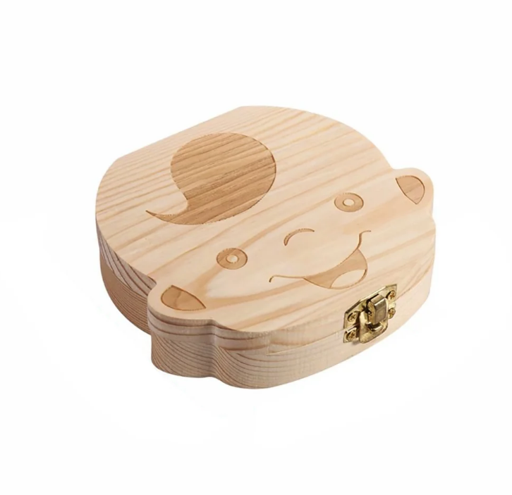 Caja de dientes de leche en madera